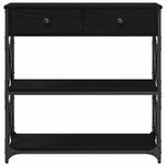 Konsollbord Svart Eik 75 X 28 X 75 Cm Ingeniørtre Og Metall