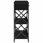 Konsollbord Svart Eik 75 X 28 X 75 Cm Ingeniørtre Og Metall