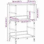 Bokhylle Svart Eik 50 X 33 X 82 Cm Konstruert Tre