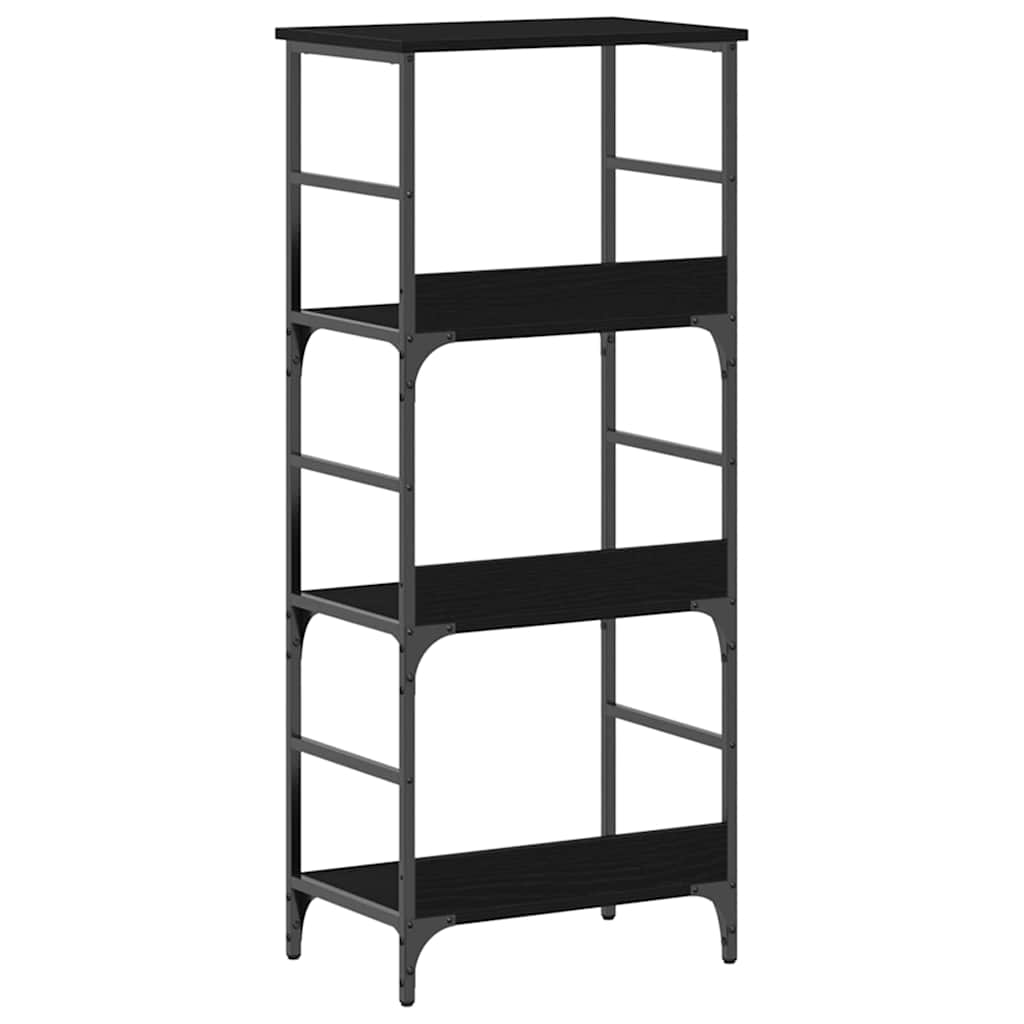 Bokhylle Svart Eik 50 X 33 X 117,5 Cm Konstruert Tre