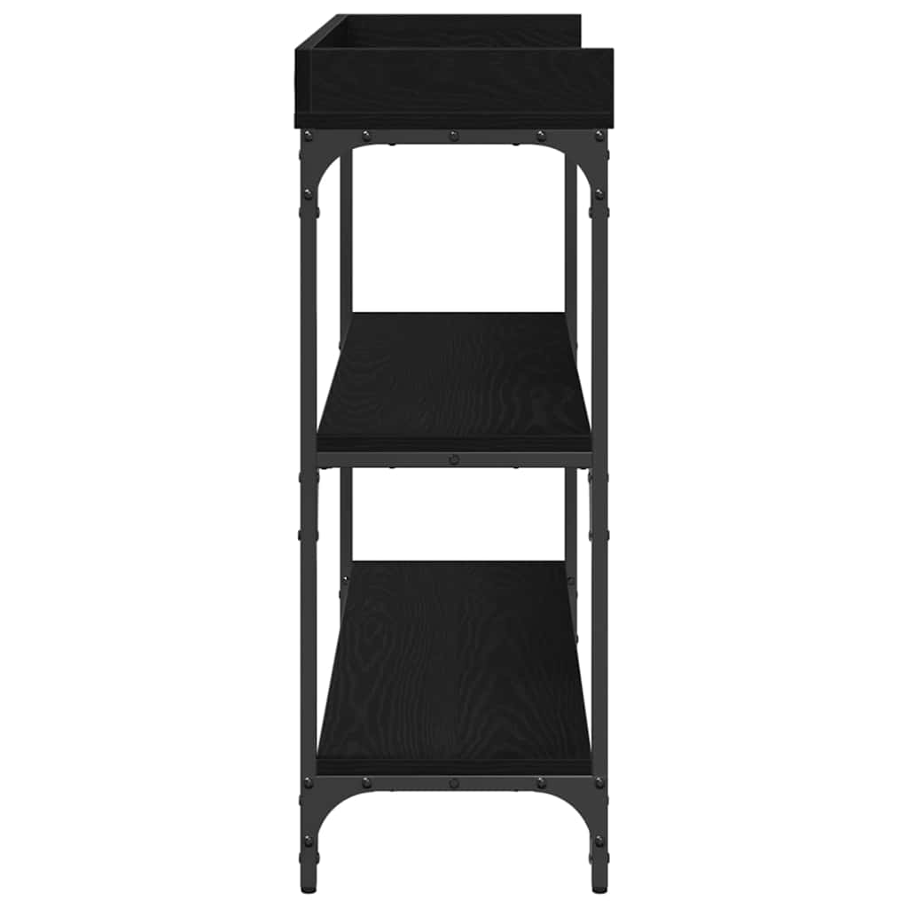 Konsollbord Svart Eik 100 X 30 X 80 Cm Ingeniørtre Og Metall