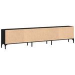 Tv-Skap Med Skuff Svart Eik 200 X 25 X 44 Cm Konstruert Tre