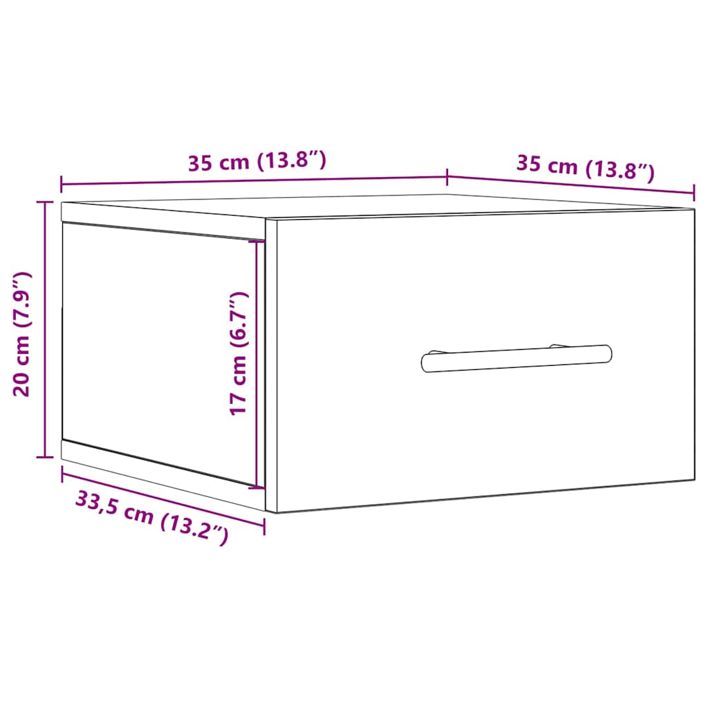 Nattbordskap 2 Pcs Artisan Eik 35 X 35 X 20 Cm Konstruert Tre