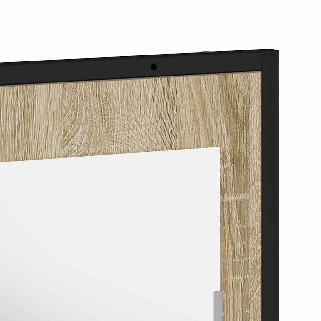 Baderomsspeil Svart 50 X 12 X 60 Cm Glass Og Konstruert Tre