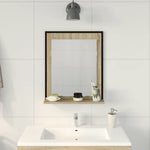 Baderomsspeil Svart 50 X 12 X 60 Cm Glass Og Konstruert Tre