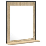 Baderomsspeil Svart 50 X 12 X 60 Cm Glass Og Konstruert Tre