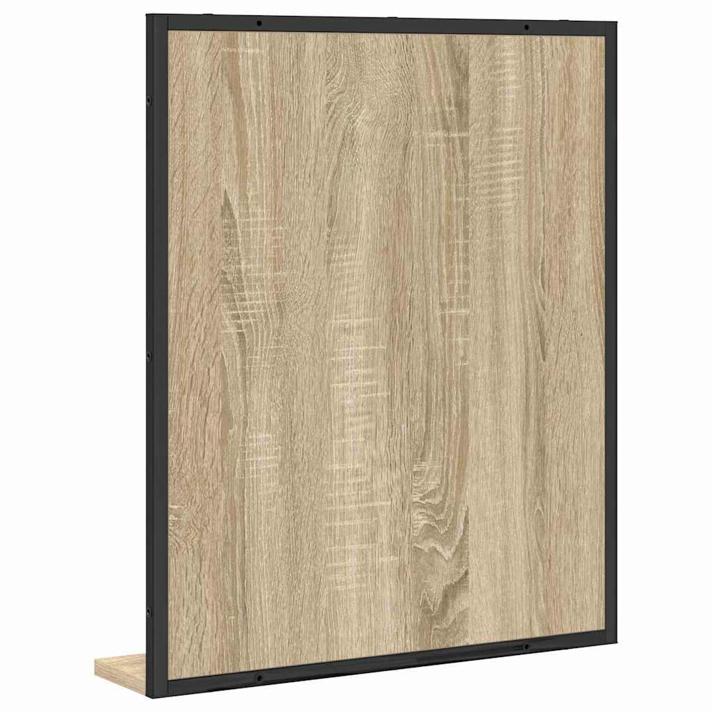 Baderomsspeil Svart 50 X 12 X 60 Cm Glass Og Konstruert Tre