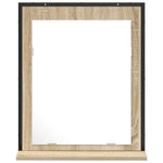Baderomsspeil Svart 50 X 12 X 60 Cm Glass Og Konstruert Tre