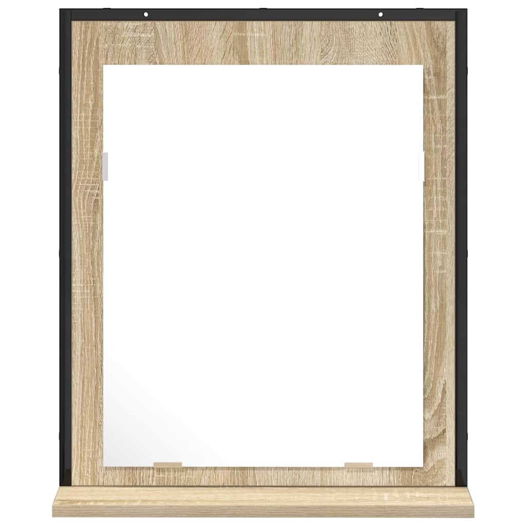 Baderomsspeil Svart 50 X 12 X 60 Cm Glass Og Konstruert Tre