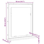 Baderomsspeil Svart 50 X 12 X 60 Cm Glass Og Konstruert Tre