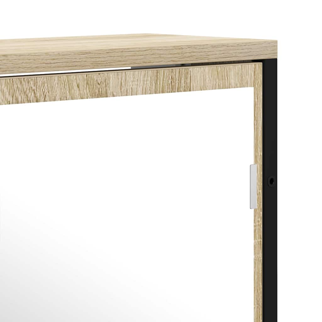 Baderomsspeil Beige 60 X 16 X 60 Cm Glass Og Konstruert Tre