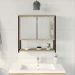Baderomsspeil Beige 60 X 16 X 60 Cm Glass Og Konstruert Tre