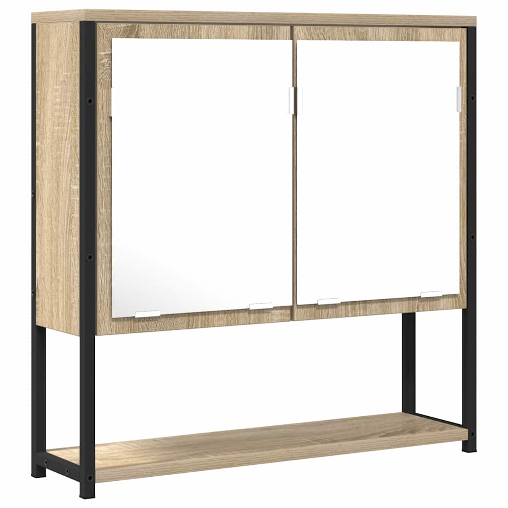 Baderomsspeil Beige 60 X 16 X 60 Cm Glass Og Konstruert Tre