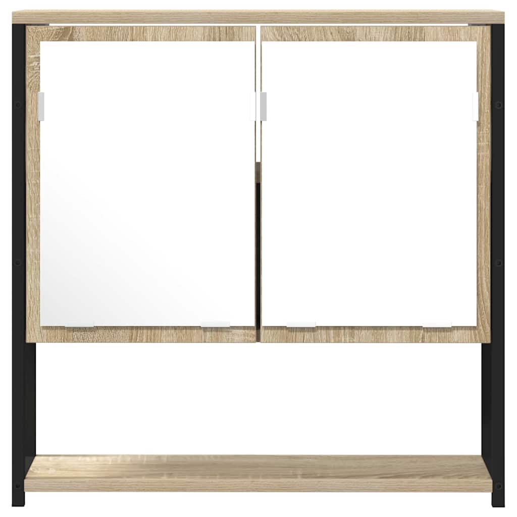 Baderomsspeil Beige 60 X 16 X 60 Cm Glass Og Konstruert Tre