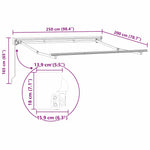 Markiseramme Hvit 2.5 X 2 M Pulverlakkert Stål Og Aluminium