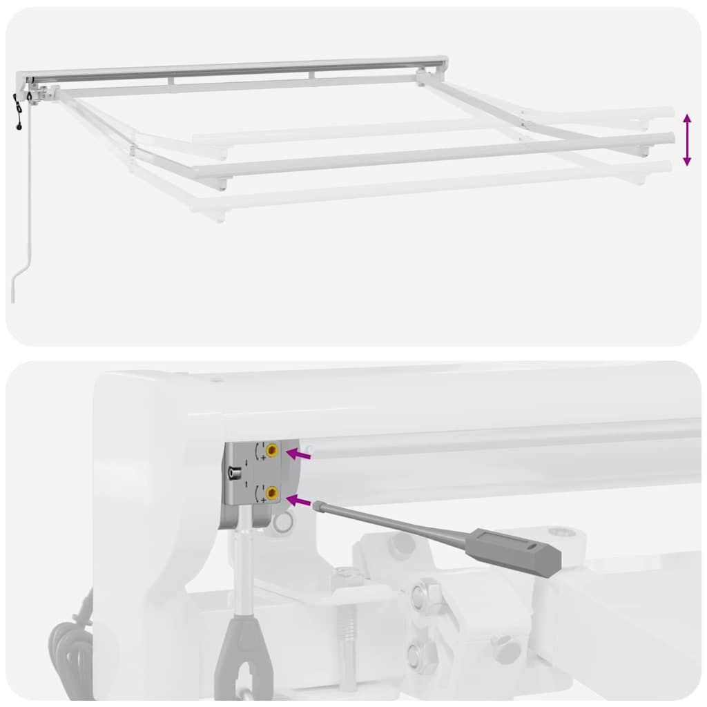 Markiseramme Hvit 2.5 X 2 M Pulverlakkert Stål Og Aluminium