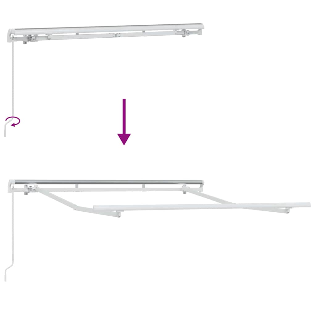 Markiseramme Hvit 2.5 X 2 M Metall