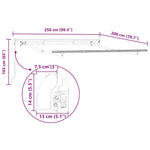 Markiseramme Hvit 2.5 X 2 M Metall