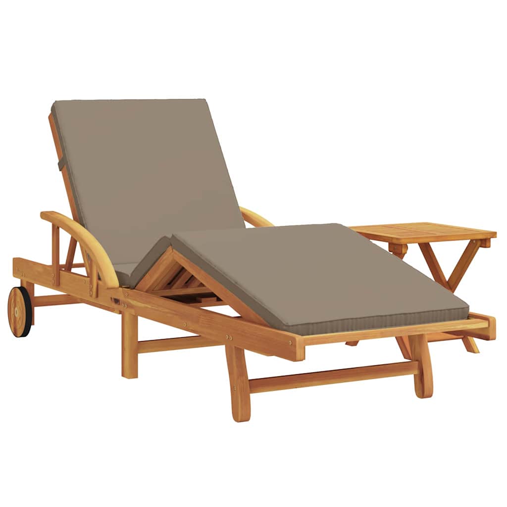 Solstol 2 Pcs Gråbrun 200 X 67 X 84 Cm Solid Akasietre