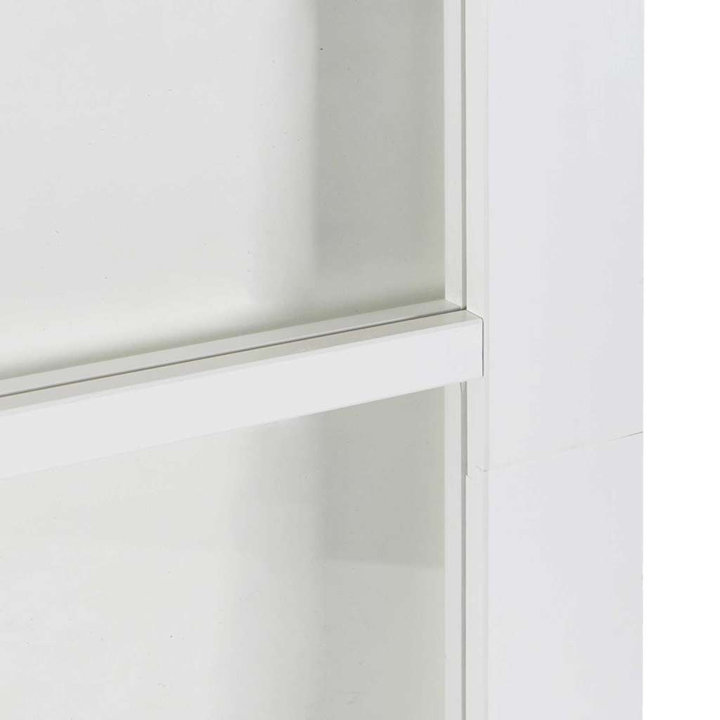 Skyvedør Hvit 83 X 211 Cm Massivt Furutre Og Glass