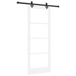 Skyvedør Hvit 83 X 211 Cm Massivt Furutre Og Glass