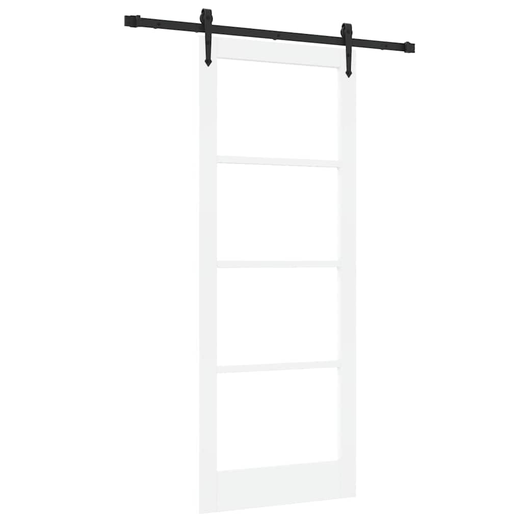 Skyvedør Orkdal Hvit 83 X 211 Cm Massivt Furutre Og Glass