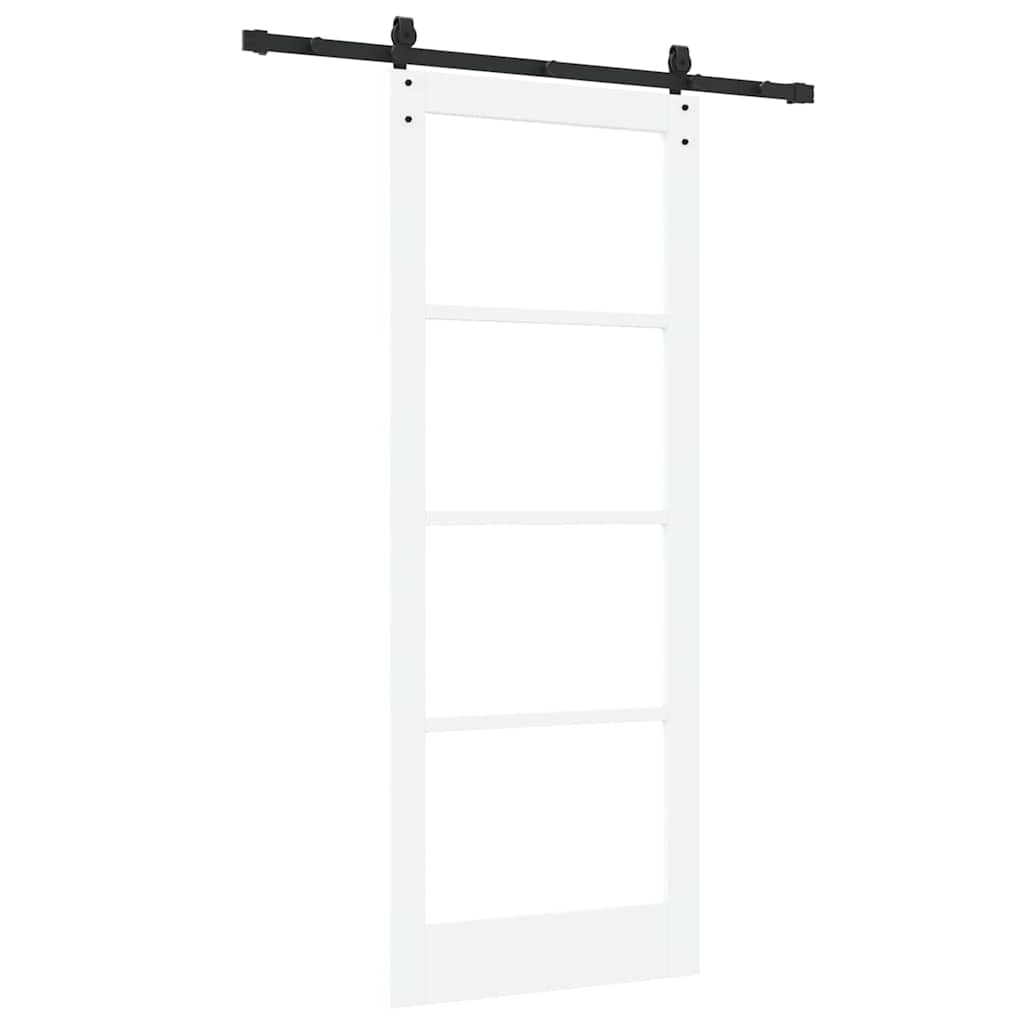 Skyvedør Orkdal Hvit 83 X 211 Cm Massivt Furutre Og Glass