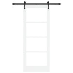 Skyvedør Orkdal Hvit 83 X 211 Cm Massivt Furutre Og Glass