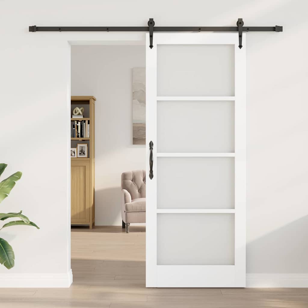 Skyvedør Orkdal Hvit 83 X 211 Cm Massivt Furutre Og Glass