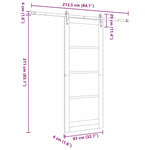 Skyvedør Orkdal Hvit 83 X 211 Cm Massivt Furutre Og Glass