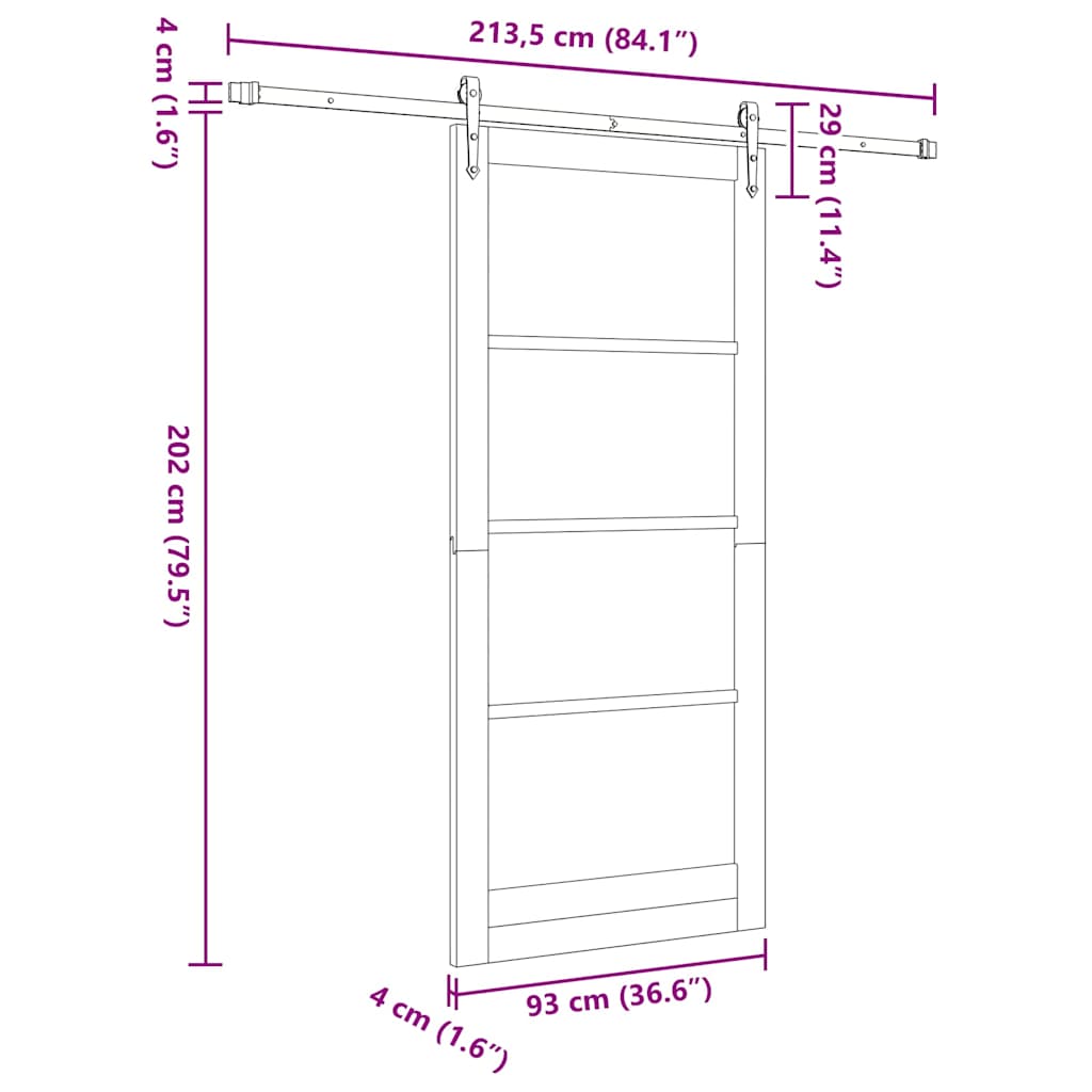 Skyvedør Orkdal Hvit 93 X 211 Cm Massivt Furutre Og Glass