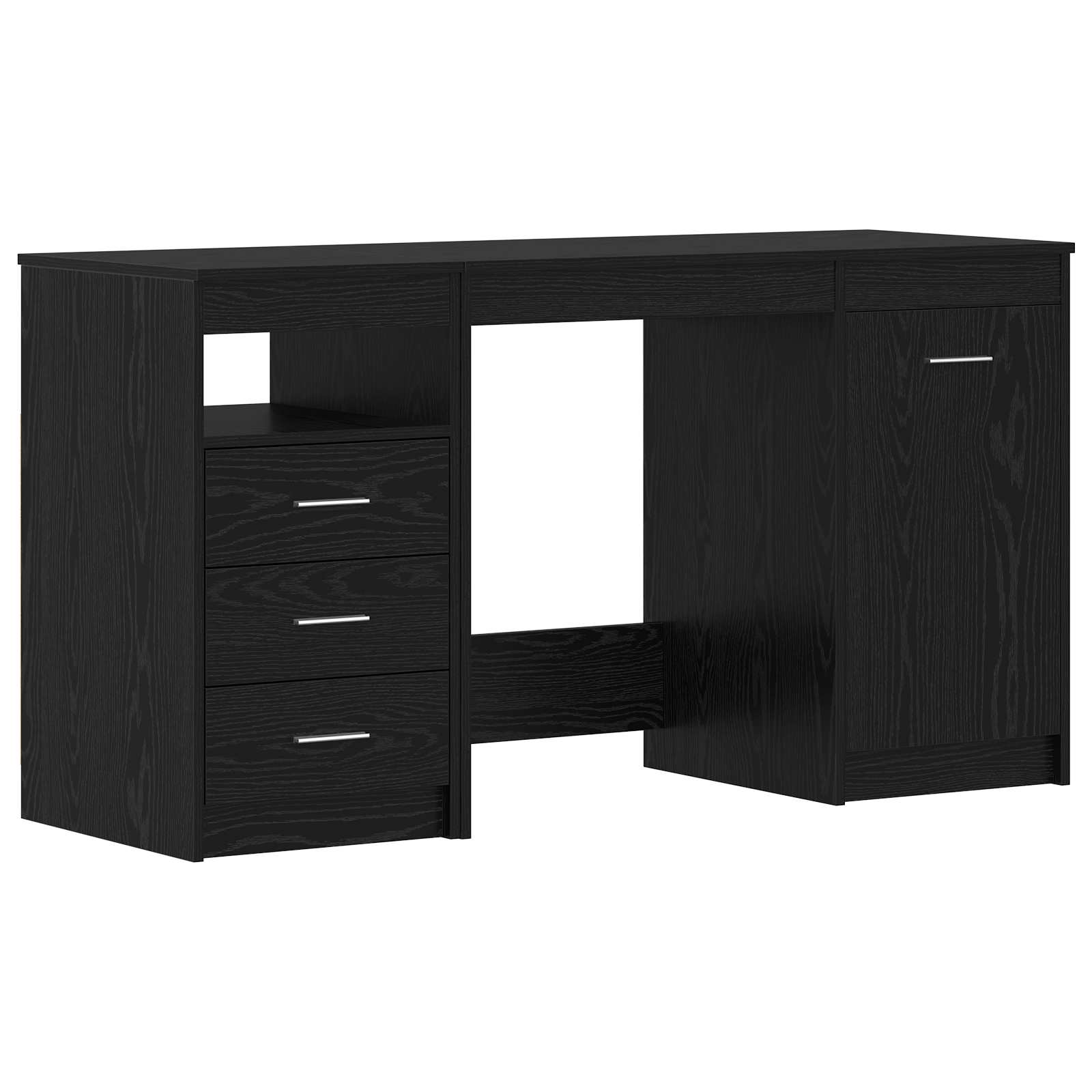 Skrivebord 2 Pcs Svart Eik 140 X 50 X 76 Cm Konstruert Tre
