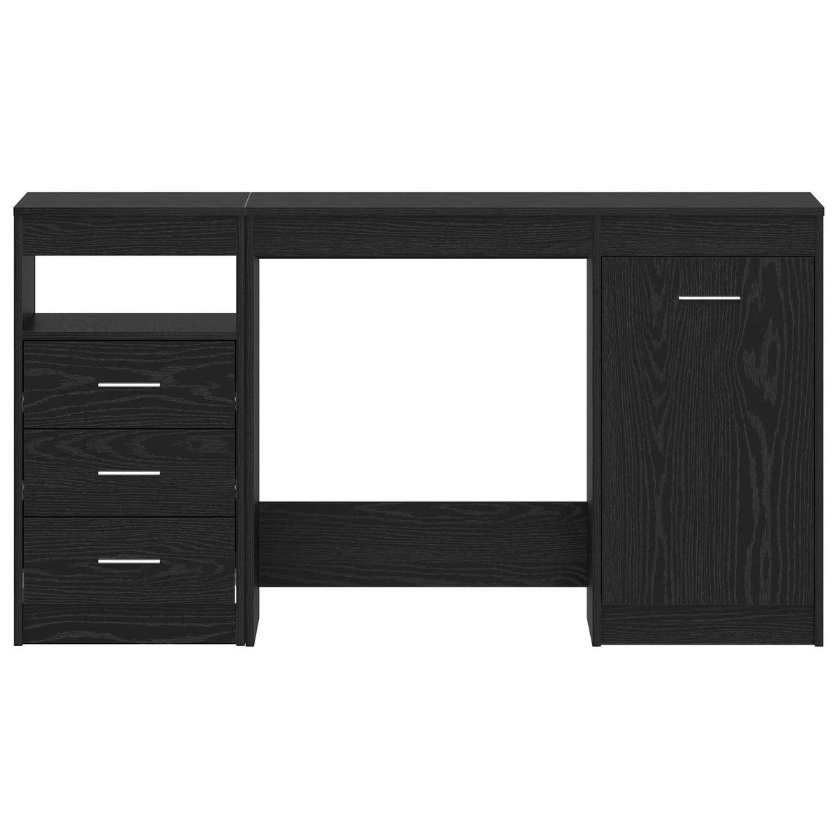 Skrivebord 2 Pcs Svart Eik 140 X 50 X 76 Cm Konstruert Tre