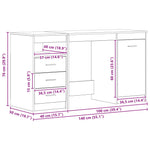Skrivebord 2 Pcs Svart Eik 140 X 50 X 76 Cm Konstruert Tre