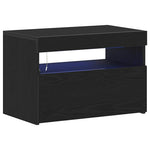 Nattbordskap Svart Eik 60 X 35 X 40 Cm Konstruert Tre