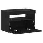 Nattbordskap Svart Eik 60 X 35 X 40 Cm Konstruert Tre