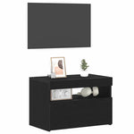 Nattbordskap Svart Eik 60 X 35 X 40 Cm Konstruert Tre