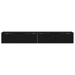 Vegghengt Skap 2 Pcs Svart Eik 68 X 30 X 20 Cm Konstruert Tre