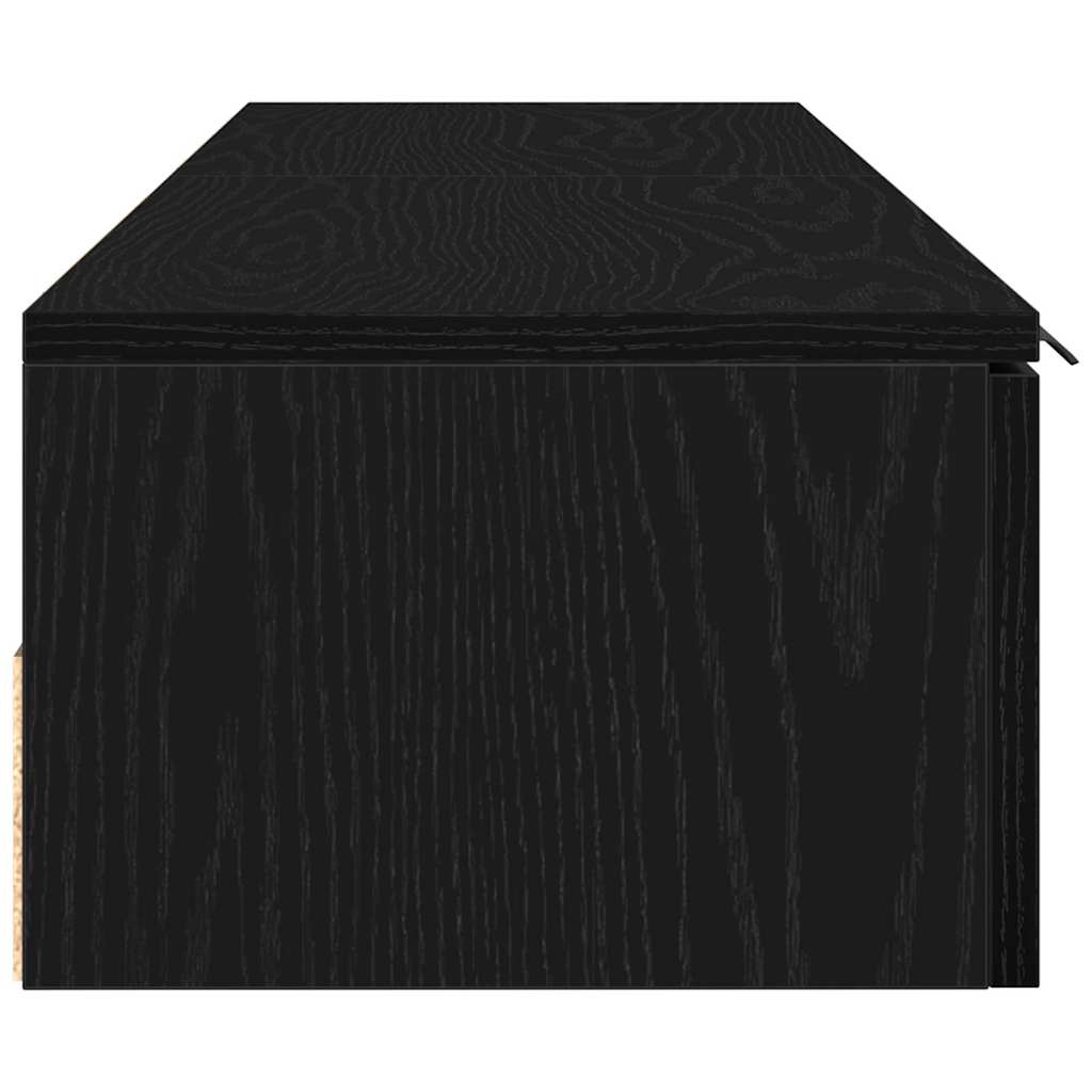 Vegghengt Skap 2 Pcs Svart Eik 68 X 30 X 20 Cm Konstruert Tre