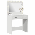 Sminkebord Med Speillys Hvit 78,5 X 41 X 135 Cm Konstruert Tre