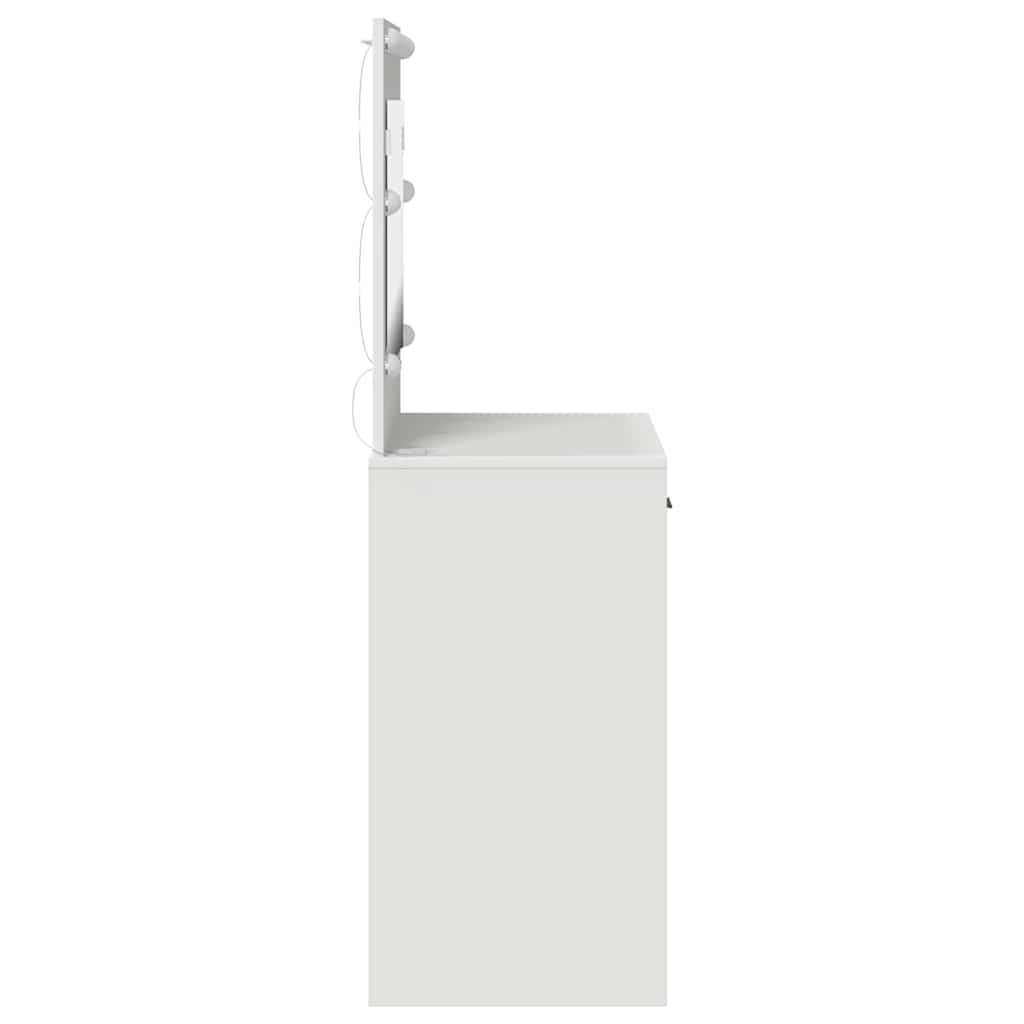 Sminkebord Med Speillys Hvit 78,5 X 41 X 135 Cm Konstruert Tre