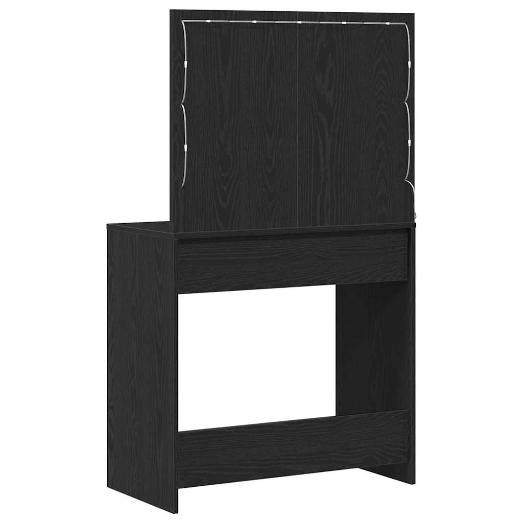 Sminkebord Svart Eik 78,5 X 41 X 135 Cm Konstruert Tre
