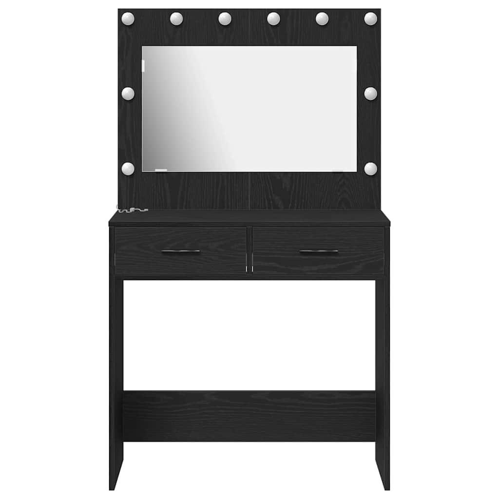 Sminkebord Svart Eik 78,5 X 41 X 135 Cm Konstruert Tre