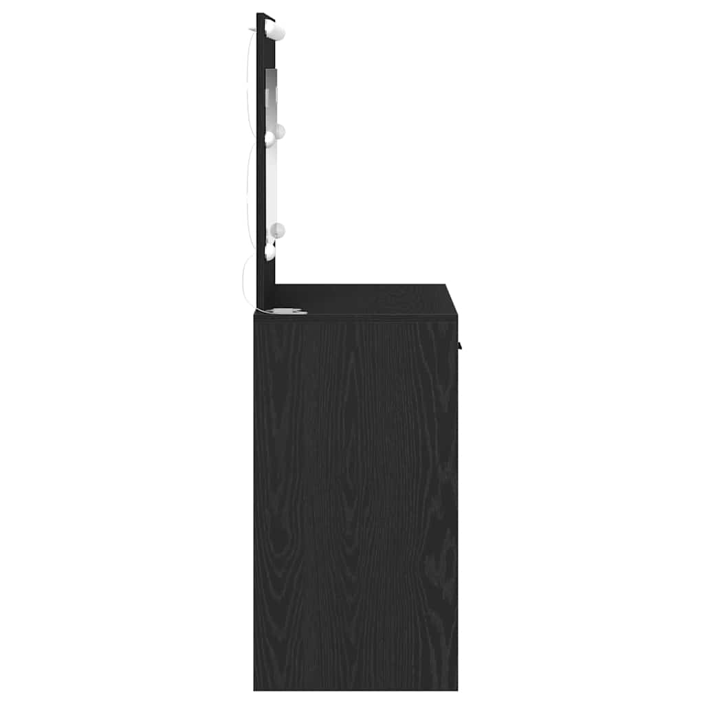 Sminkebord Svart Eik 78,5 X 41 X 135 Cm Konstruert Tre