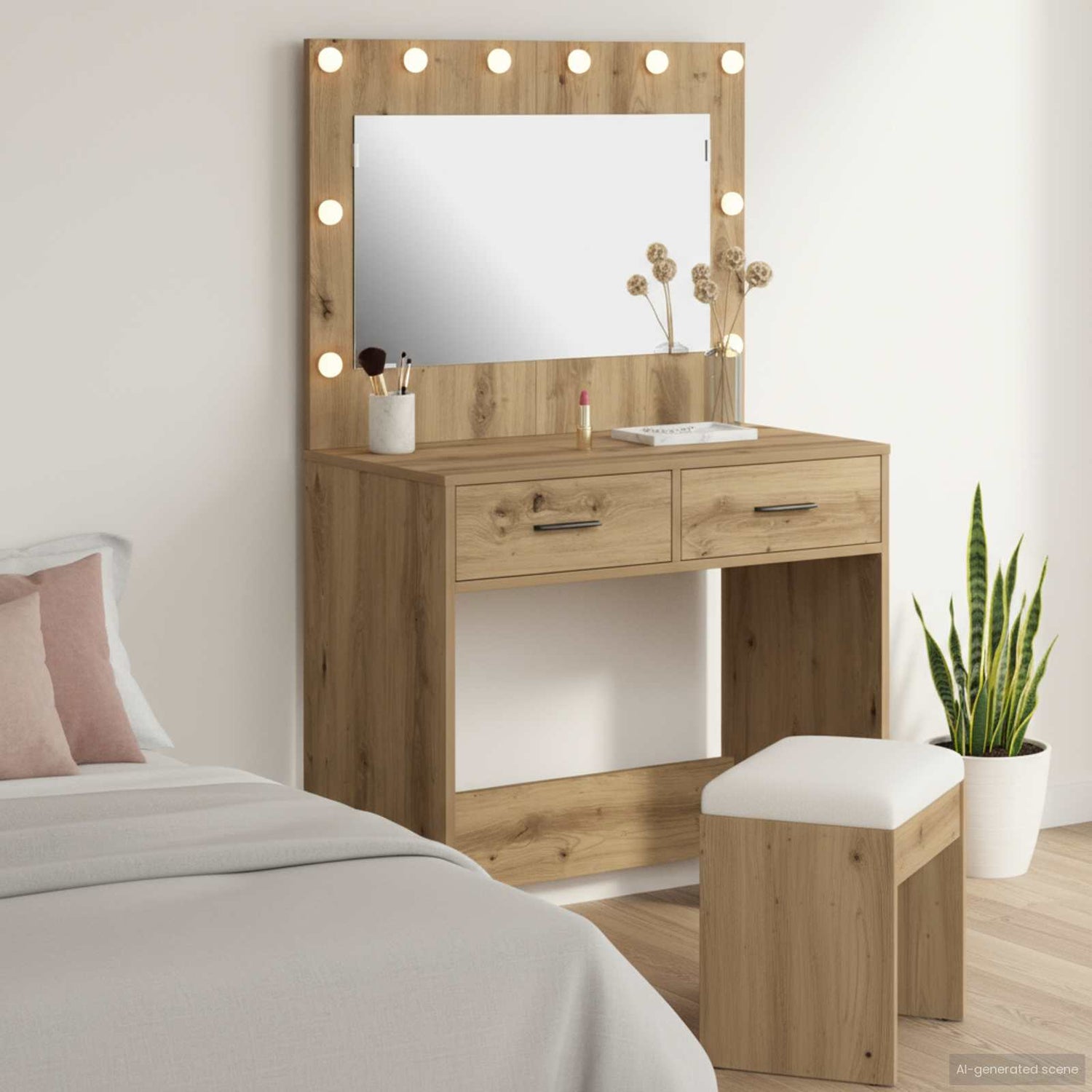 Sminkebord Artisan Eik 78,5 X 41 X 135 Cm Konstruert Tre