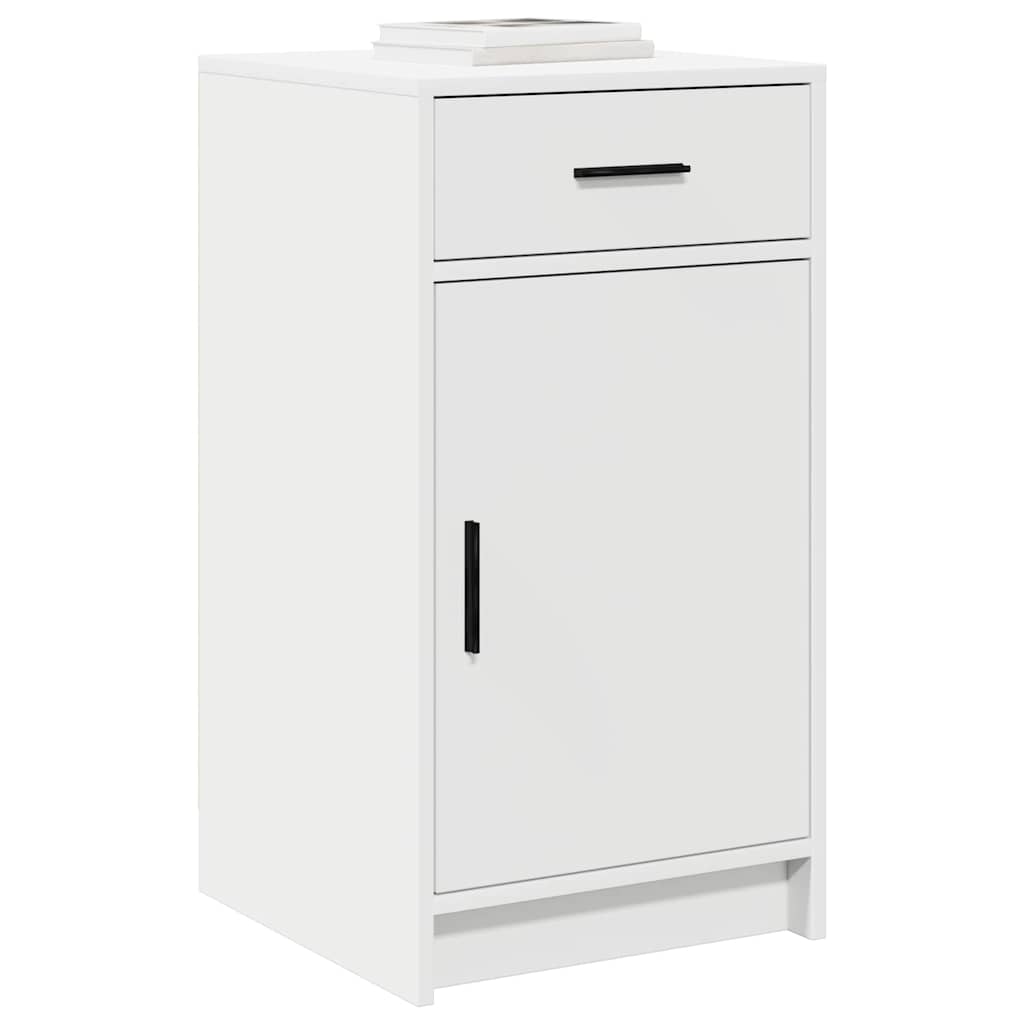 Serviesskap Med Skuff Hvit 40 X 40,5 X 75 Cm Konstruert Tre