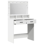Sminkebord Med Speillys Hvit 79 X 41 X 135 Cm Konstruert Tre
