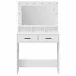 Sminkebord Med Speillys Hvit 79 X 41 X 135 Cm Konstruert Tre