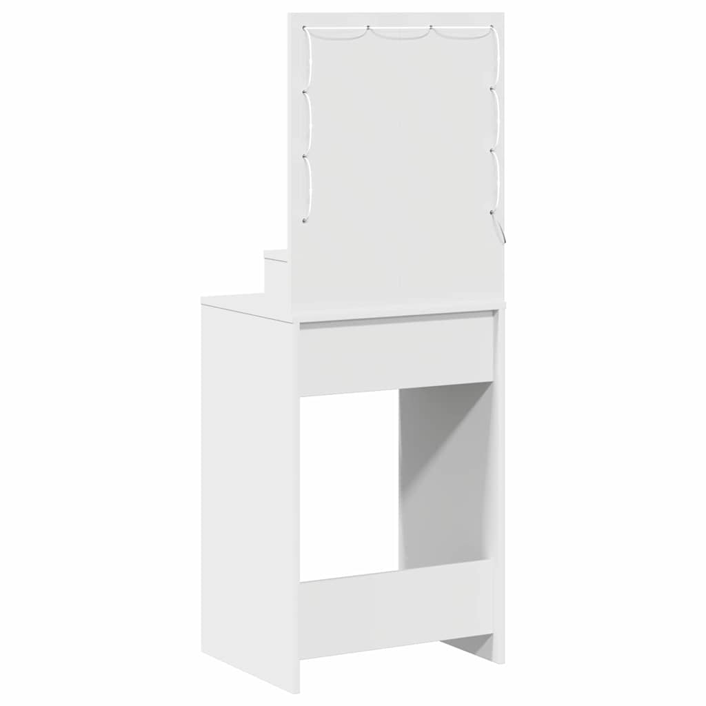 Sminkebord Med Speillys Hvit 50 X 41 X 135 Cm Konstruert Tre