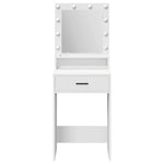 Sminkebord Med Speillys Hvit 50 X 41 X 135 Cm Konstruert Tre